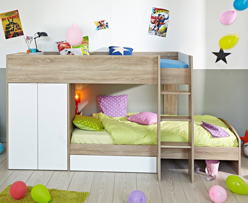 儿童房带高架床设计-29