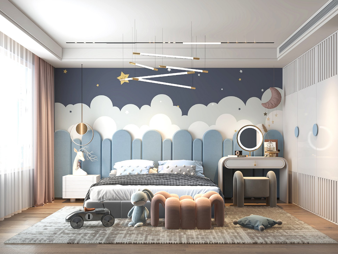 现代极简平层设计 | 淡色系为主，木质点缀自然时尚-2