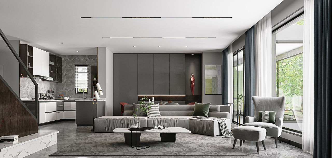 现代客餐厅绘感视觉表现-4