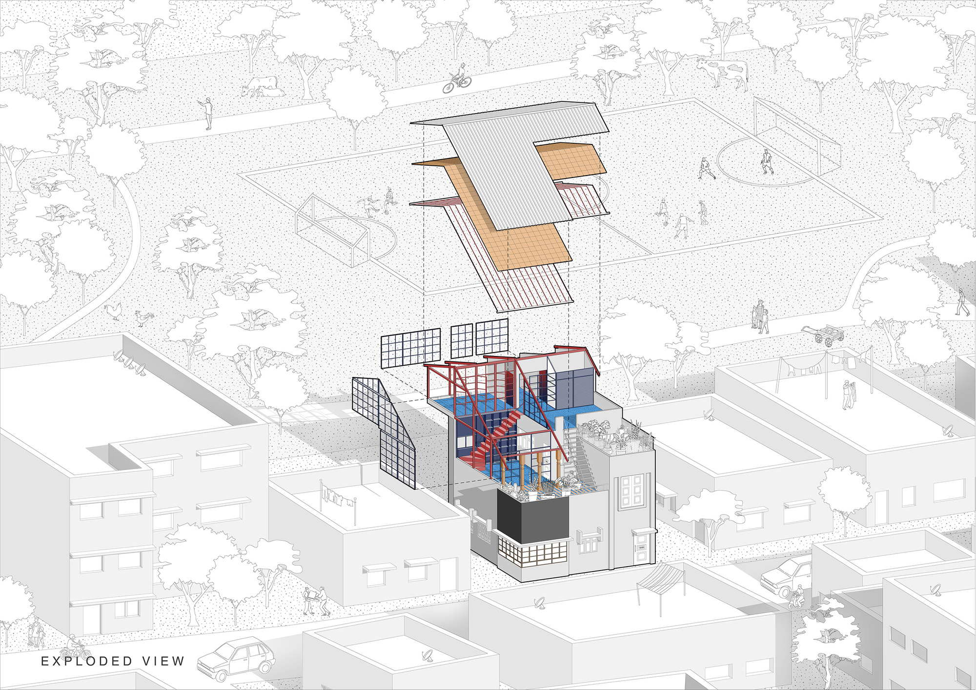 阁楼层梯田抵押物丨India丨Abin Design Studio-18