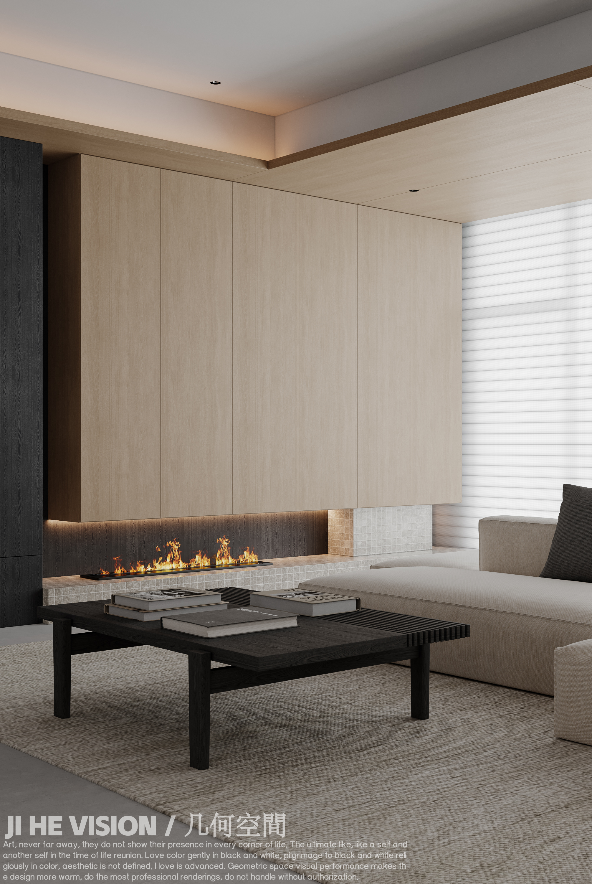 雍龙府原木现代空间丨几何空间视觉表现-3