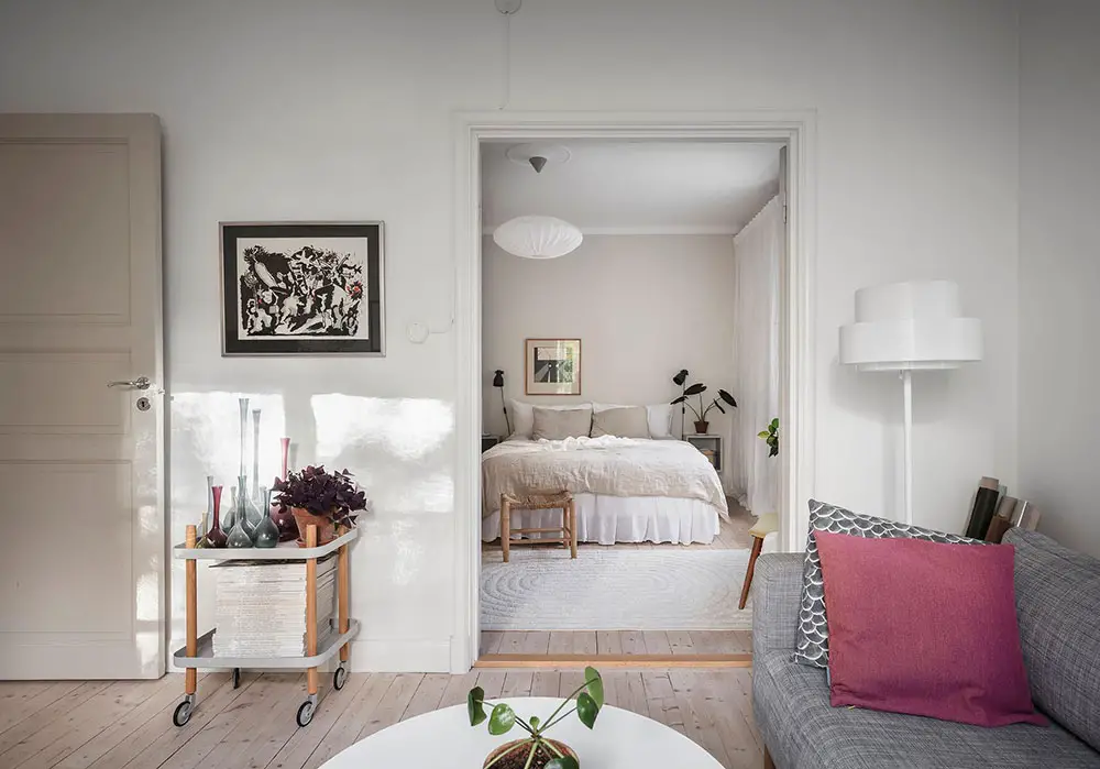 瑞典城市绿洲 | 红白格子地板的温馨公寓-14