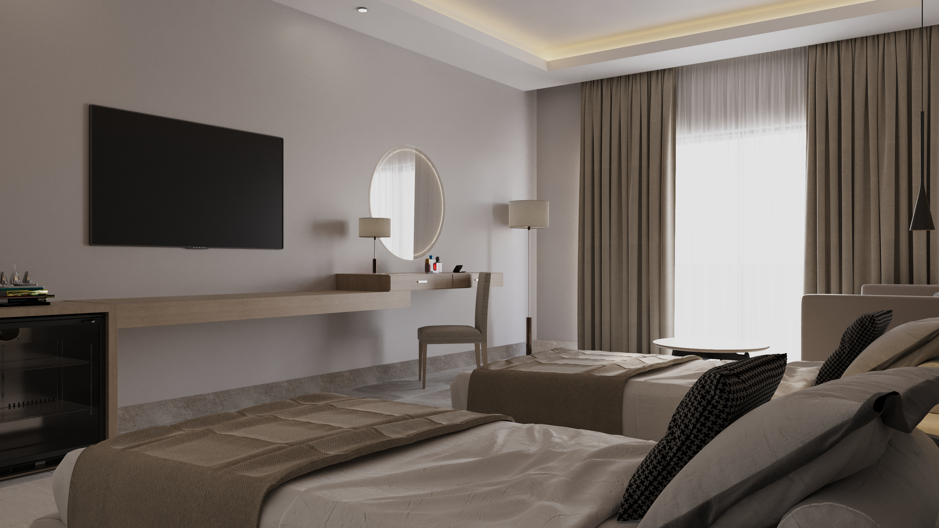 双人酒店房间设计丨埃及-8