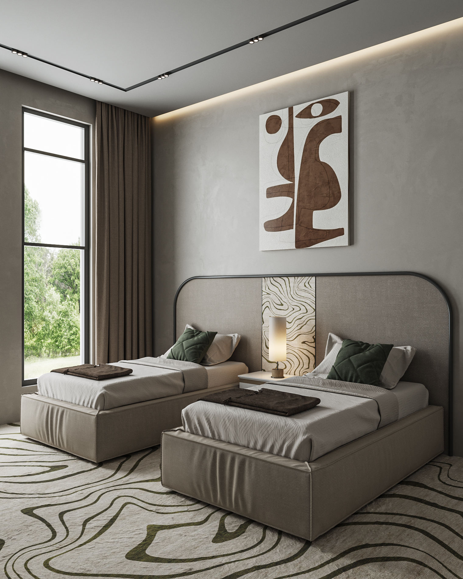 Luminous Contemporary chalet interior-9