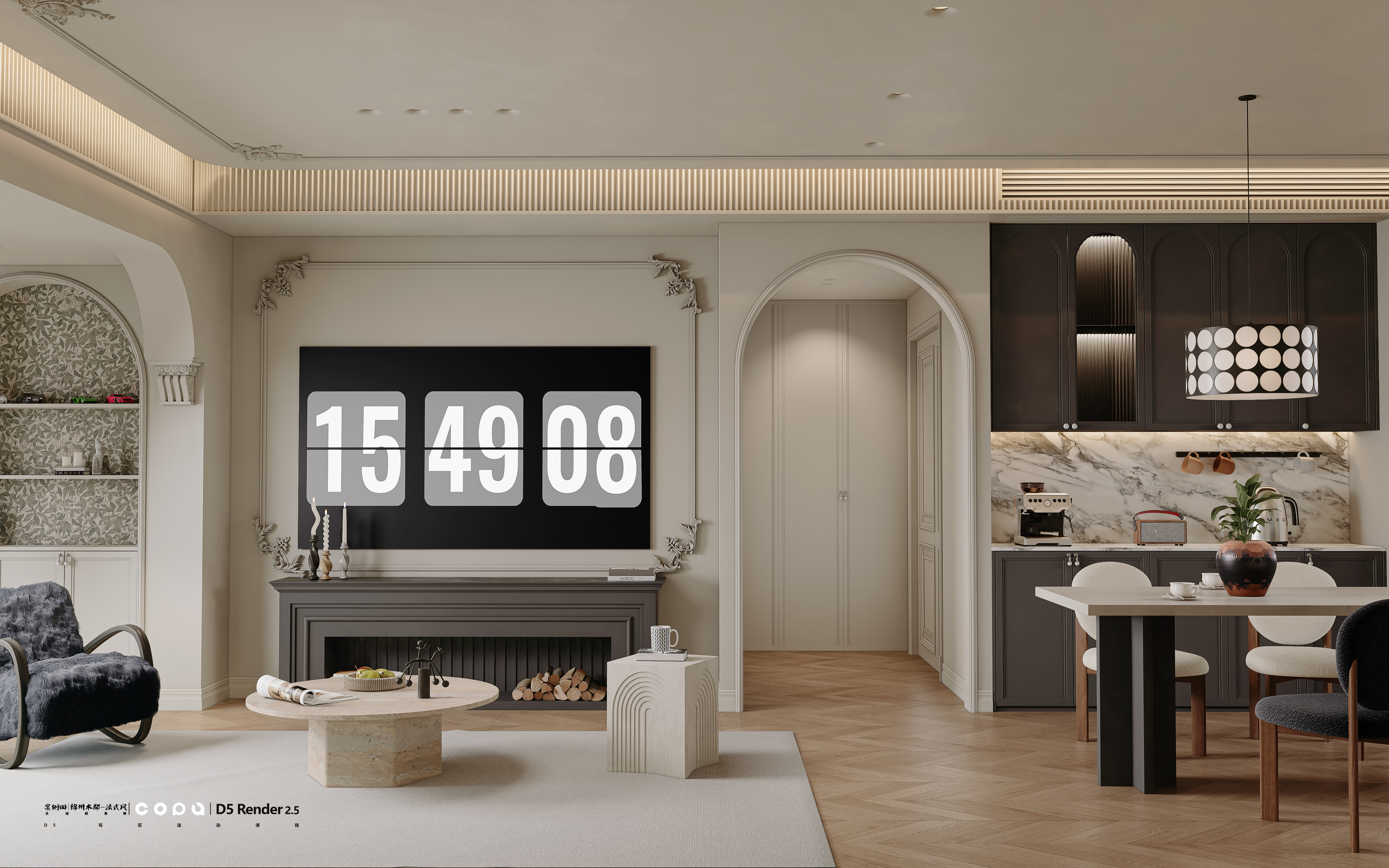 D5 渲染器法式风视觉表现丨壹木空间,靠背视觉-4