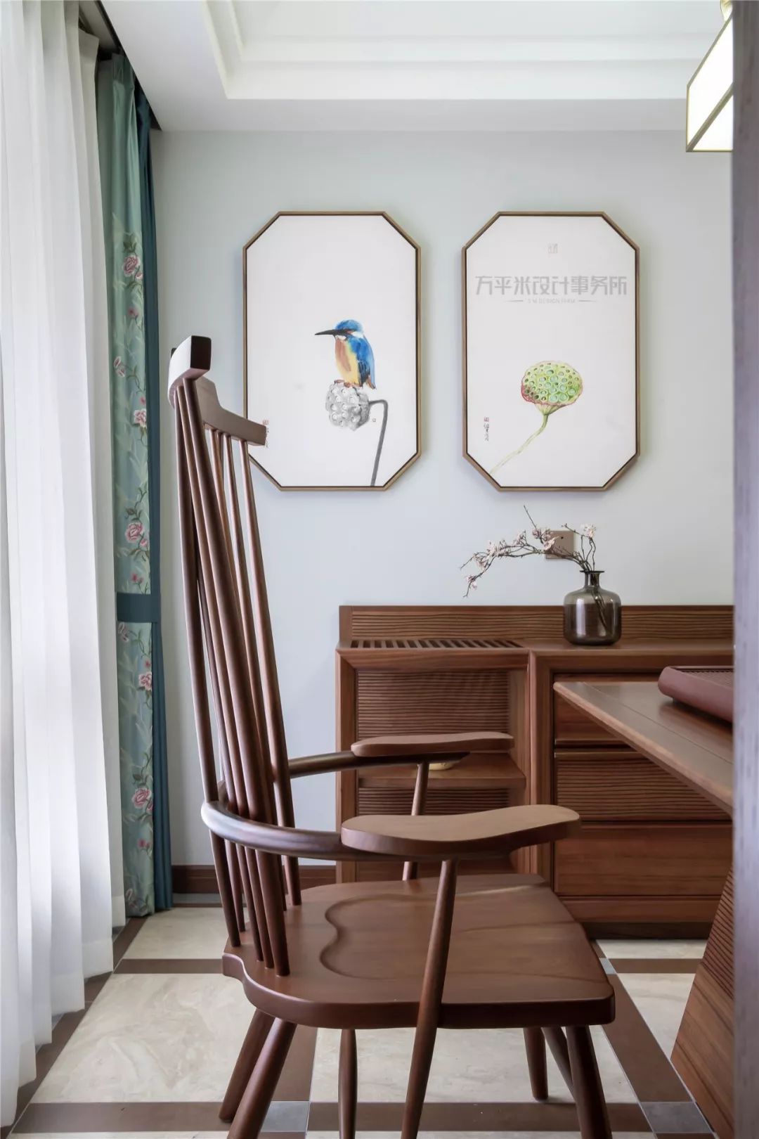 《远黛》 | 新中式风格,原木温暖,青蓝雅致,空间通透-24