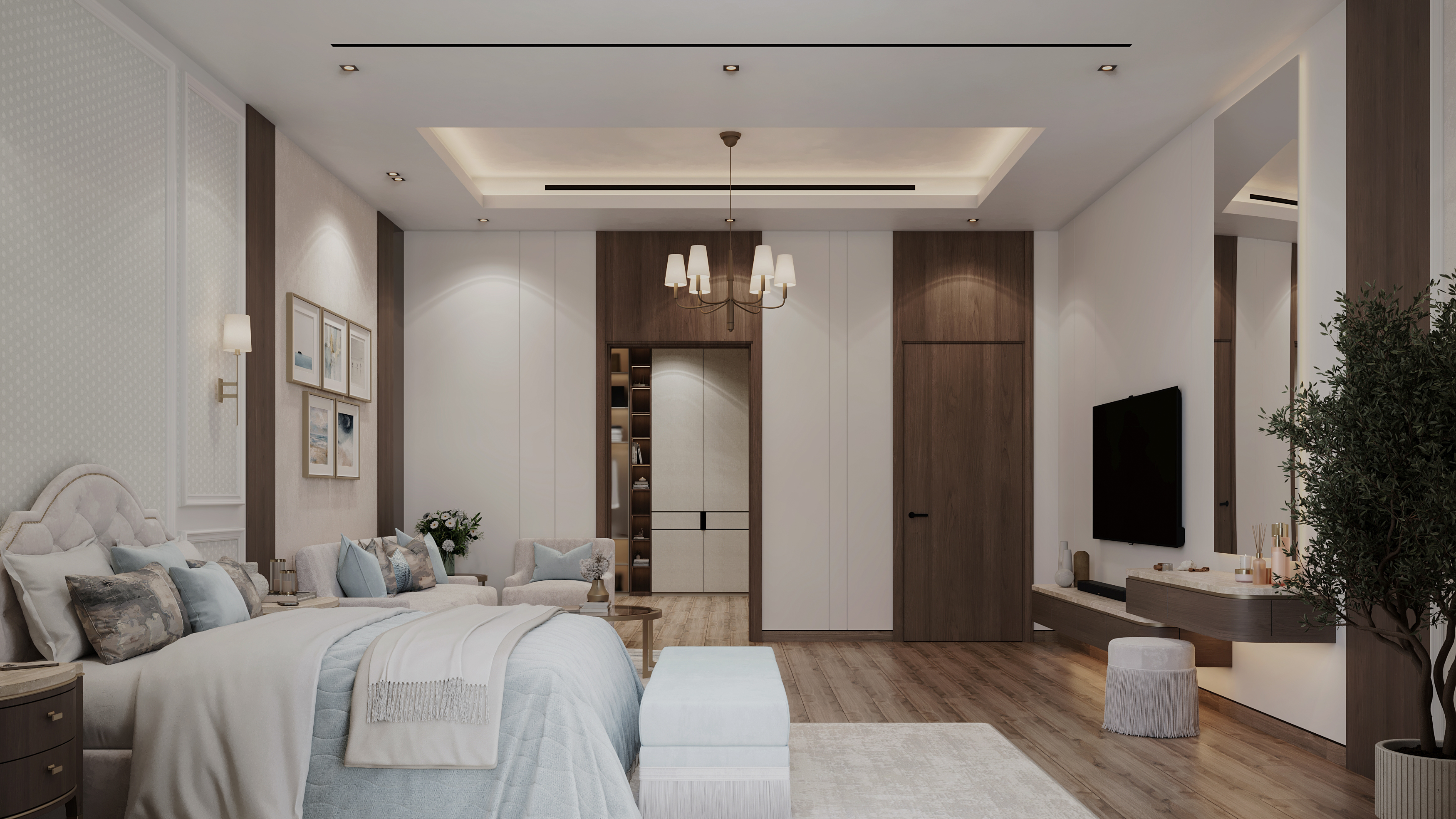 奢华新古典主义主卧丨阿联酋阿布扎比丨Archpix Engineering Consultants-8