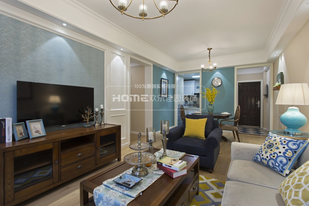 蓝色浪漫主义 | 80 平米美式家居的精致生活-12