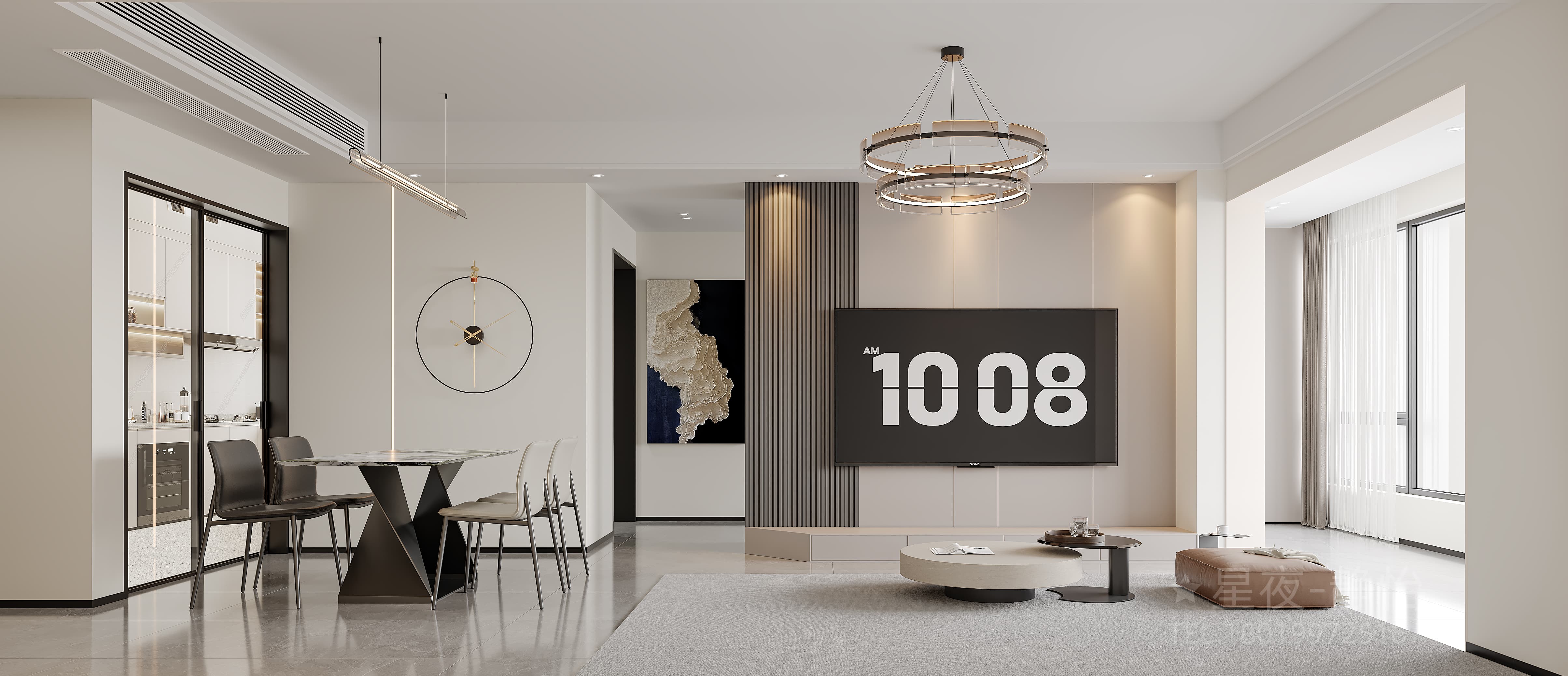 现代轻奢客厅：通透布局，光影交织质感空间-7