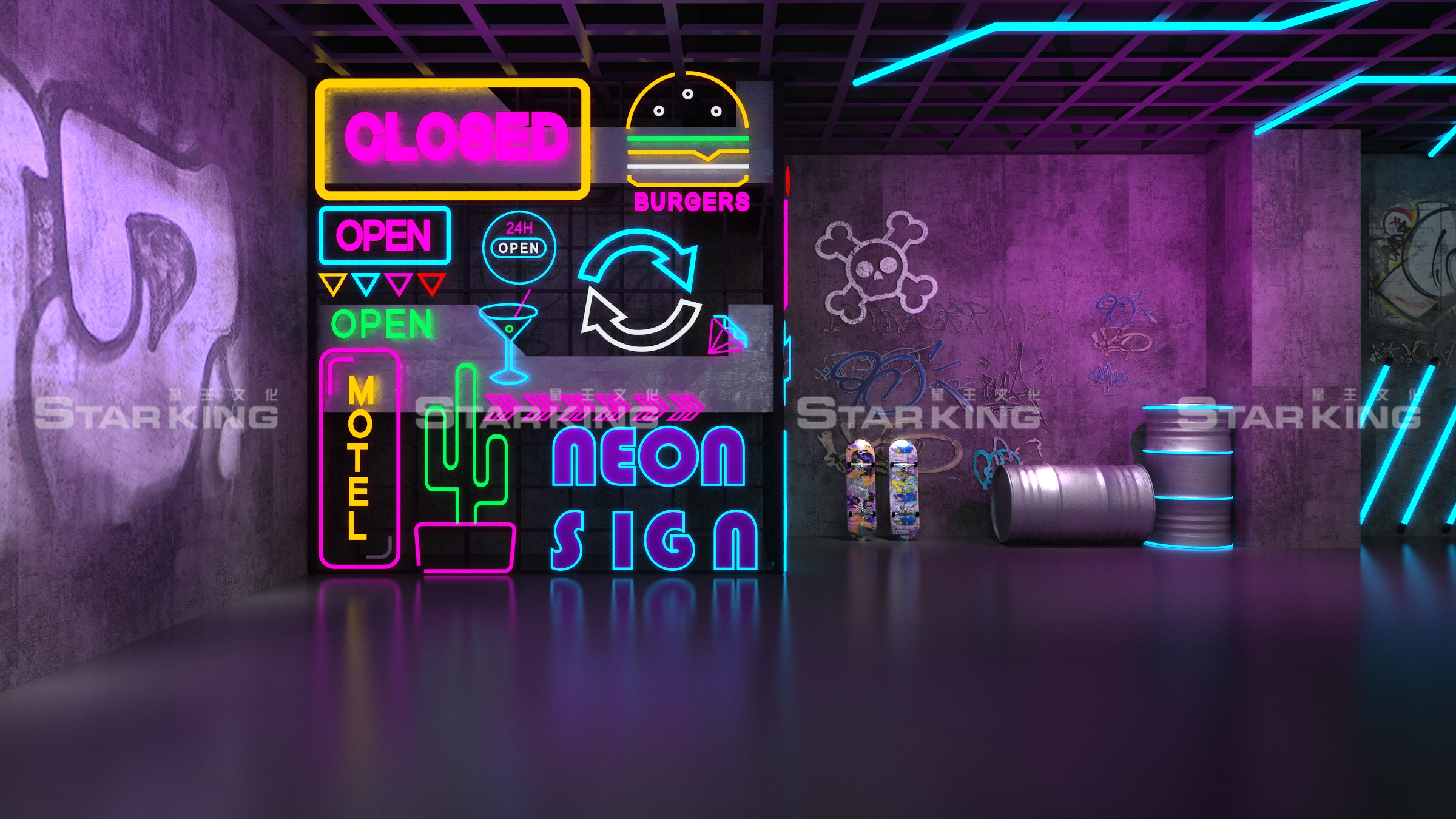 赛博朋克网红美陈打卡点-7