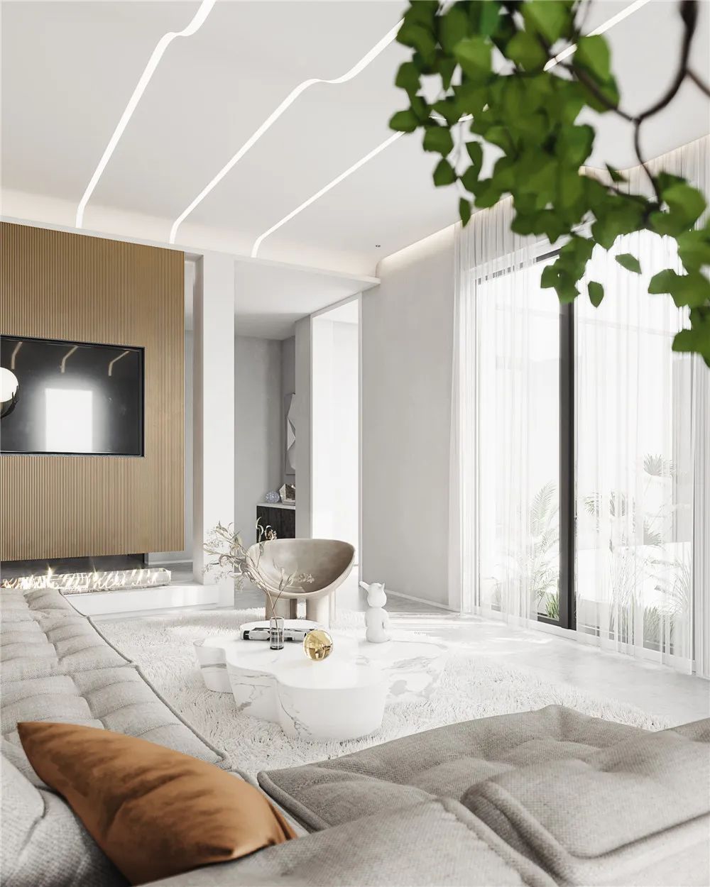 南京 900㎡极简雅宅 | 白色光影里的时光艺术-19