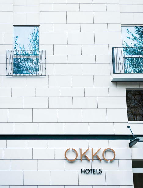 Okko hotel interior by Patrick Norguet with en suites behind louvred walls-36