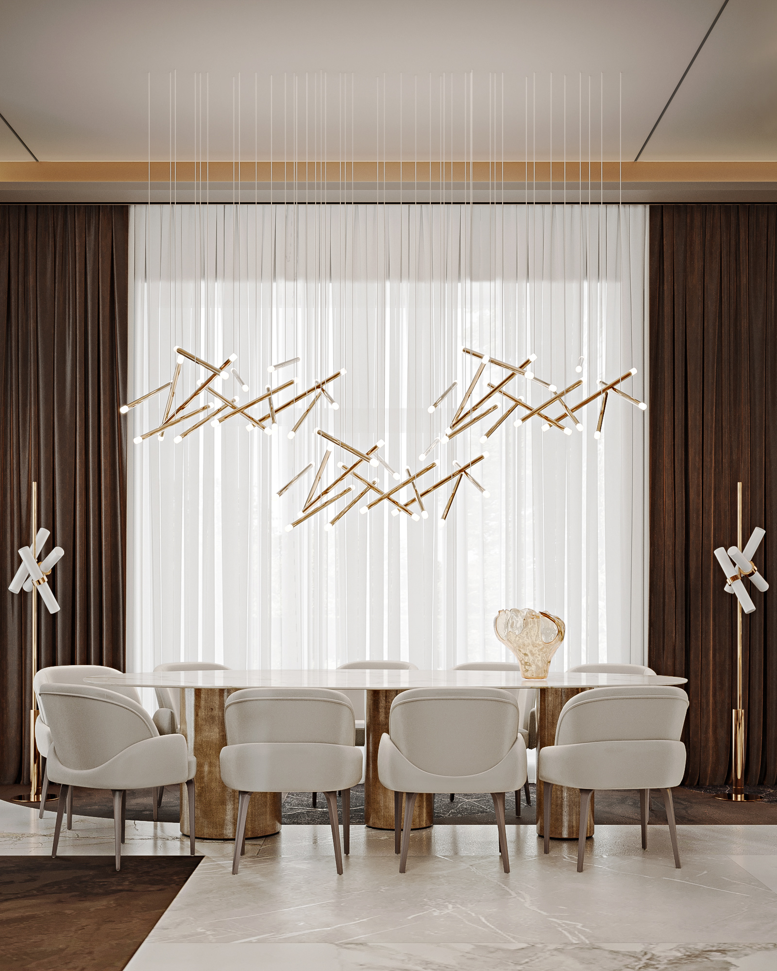 Modern living space with bronze details-1