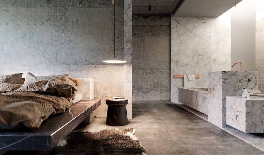 摩尔多瓦 175㎡灰黑石纹风 LOFT 公寓设计-13