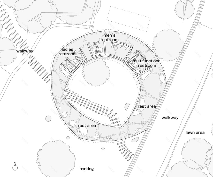 公共卫生间森林与人的圈子丨日本熊本丨Yamashita Sekkei-4
