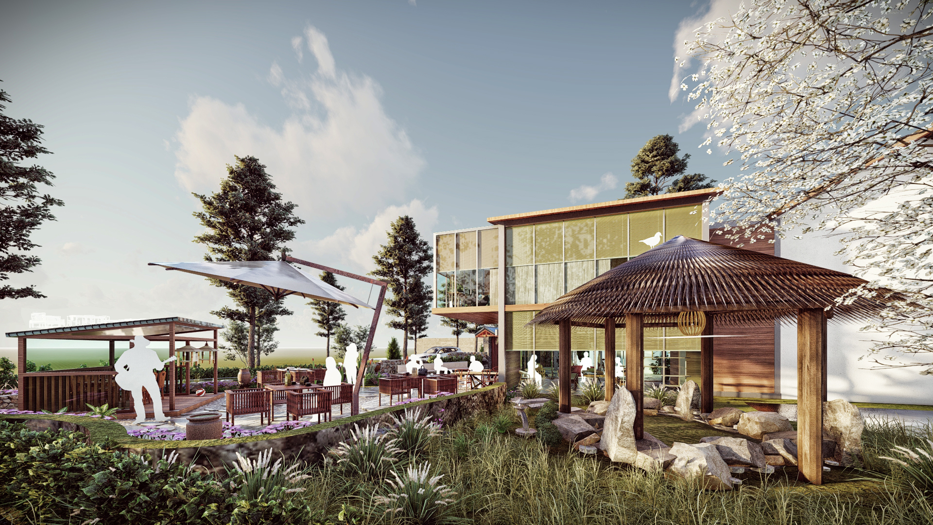 新中式民宿效果图表现-7