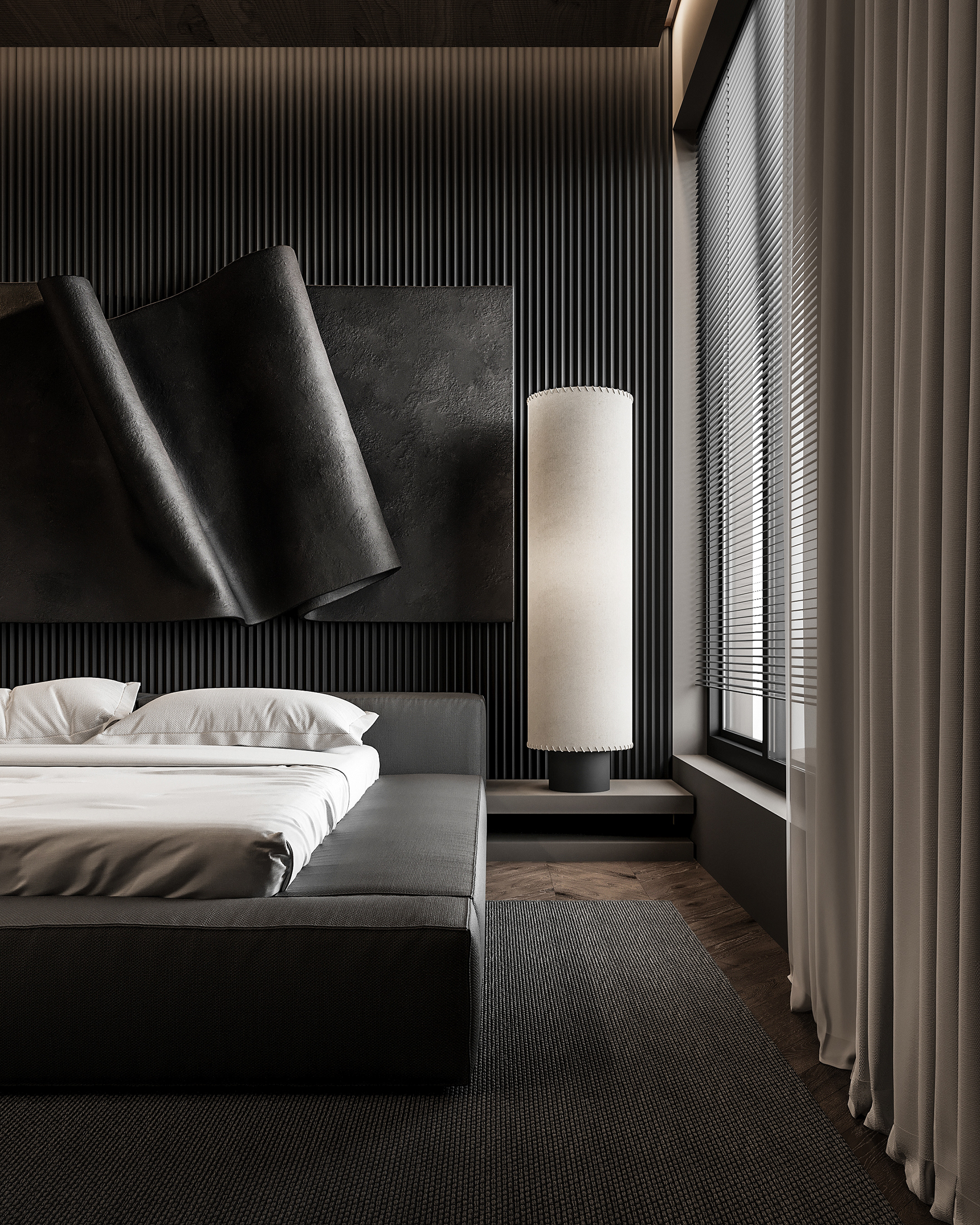 DARK BEDROOM 001 主卧室设计丨埃及开罗丨Mohamed Hassan-7