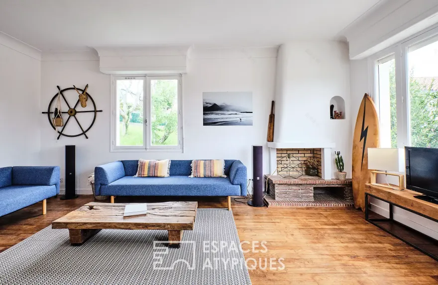 西班牙巴斯克海岸 | 焕新复古冲浪风格家庭住宅-4