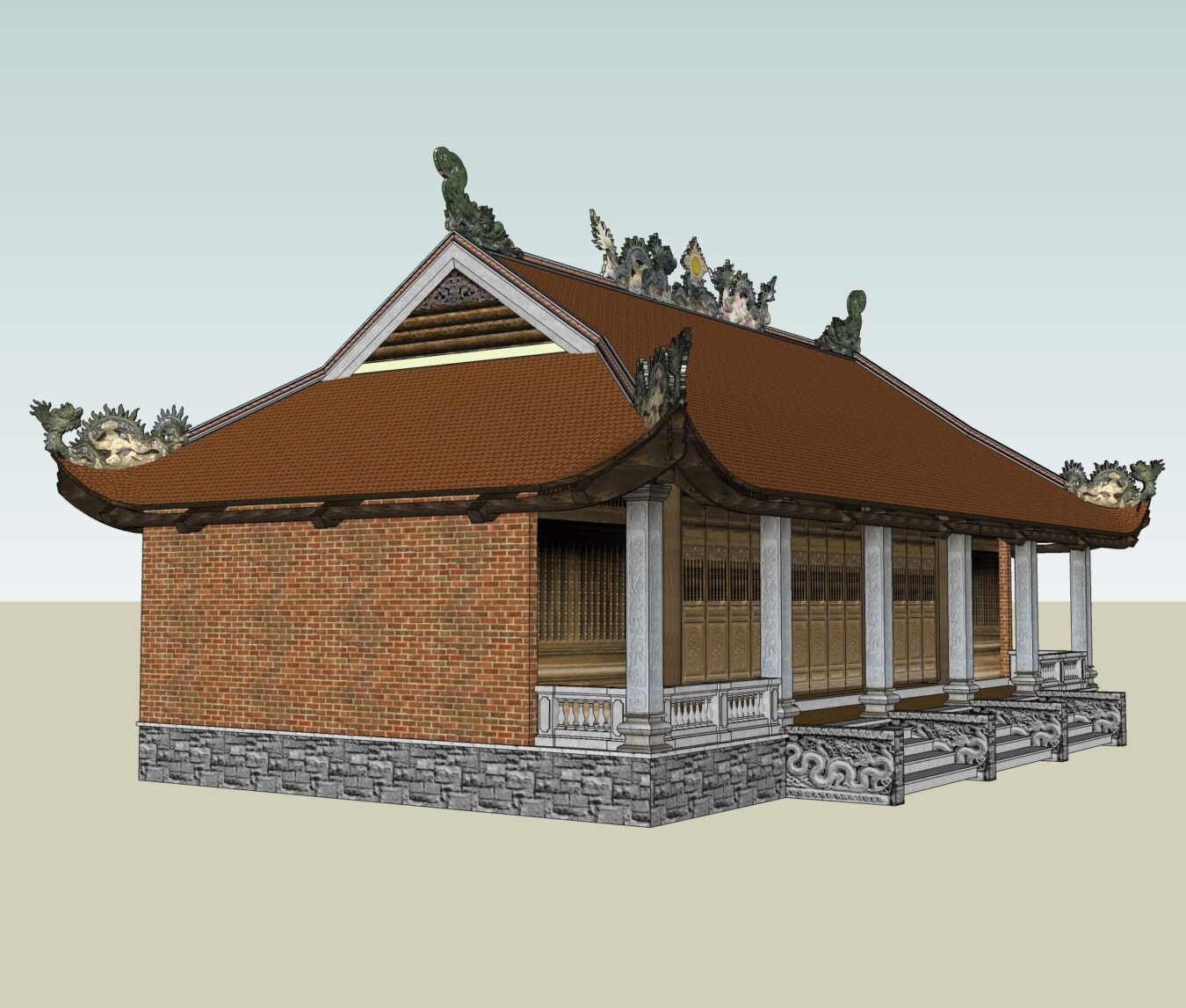 越南古建筑寺庙Sketchup模型库（P1）-4