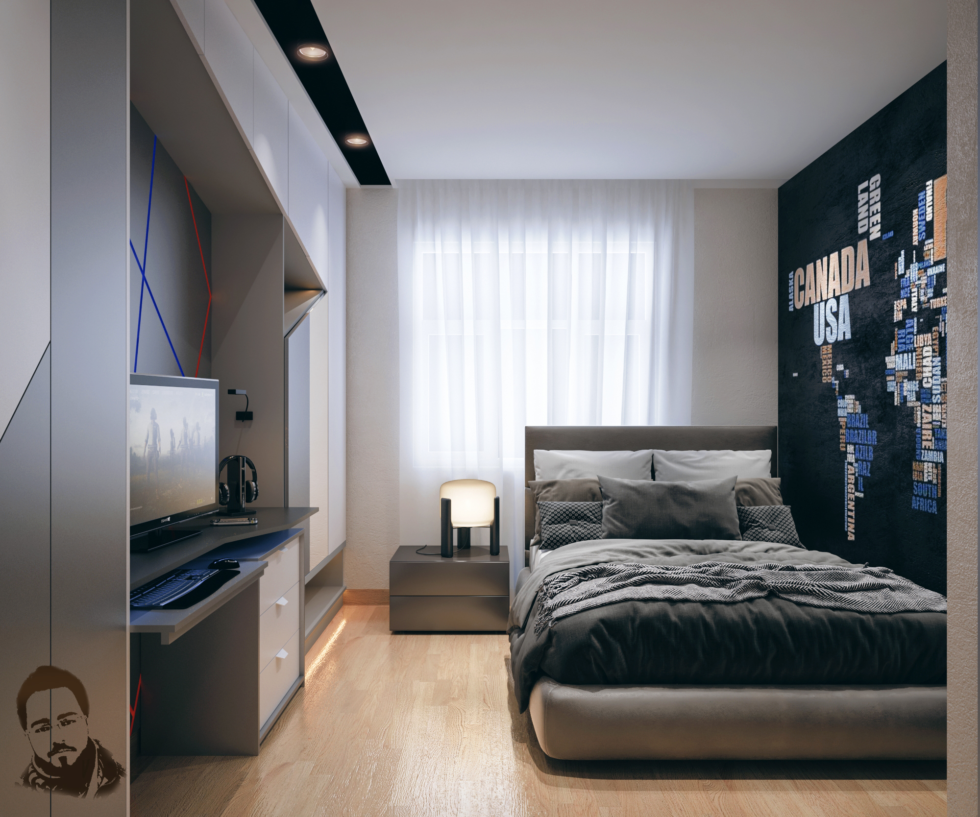 青少年男孩现代房间丨英国伦敦-1