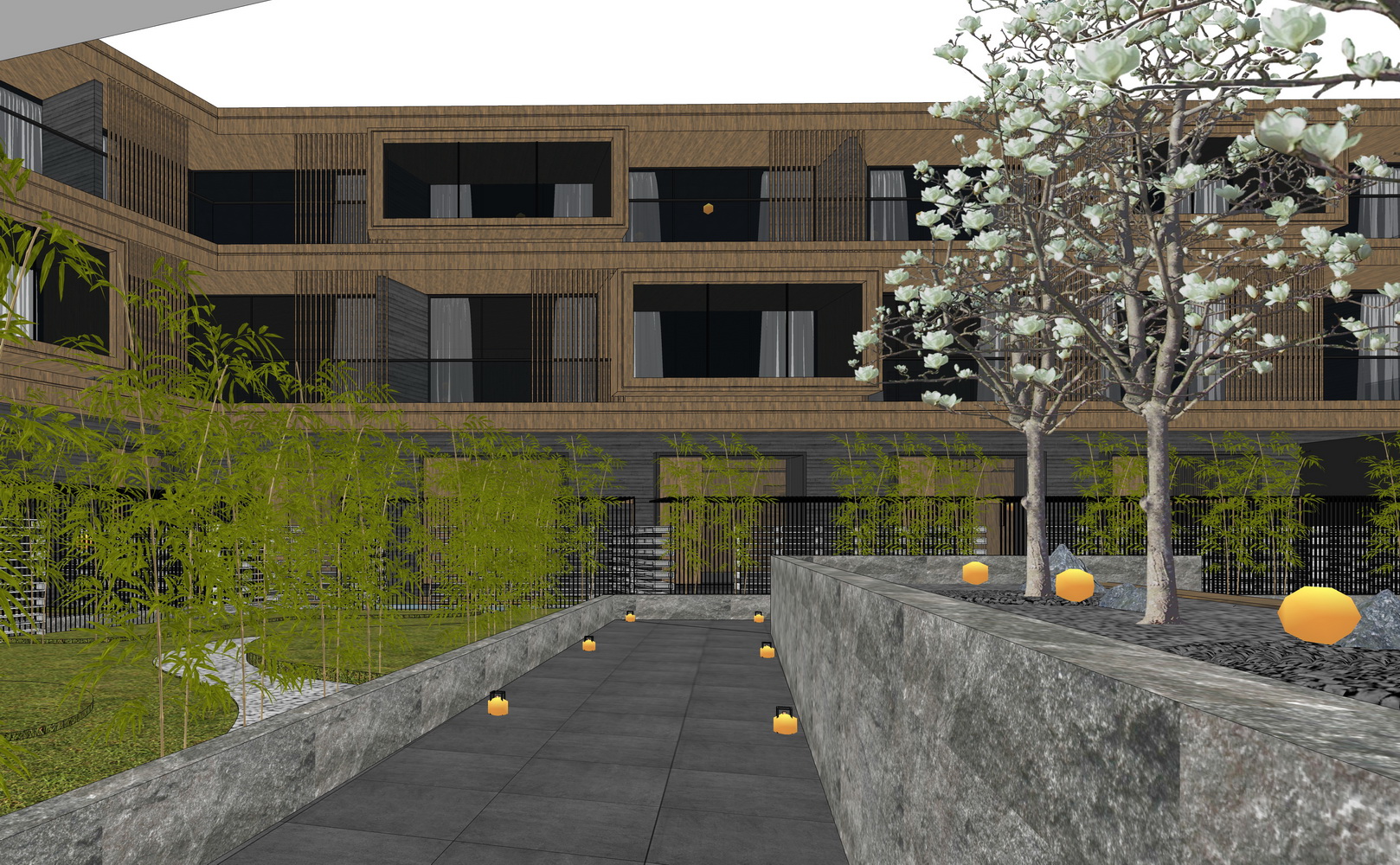 原舍横溪民宿酒店SU模型-3