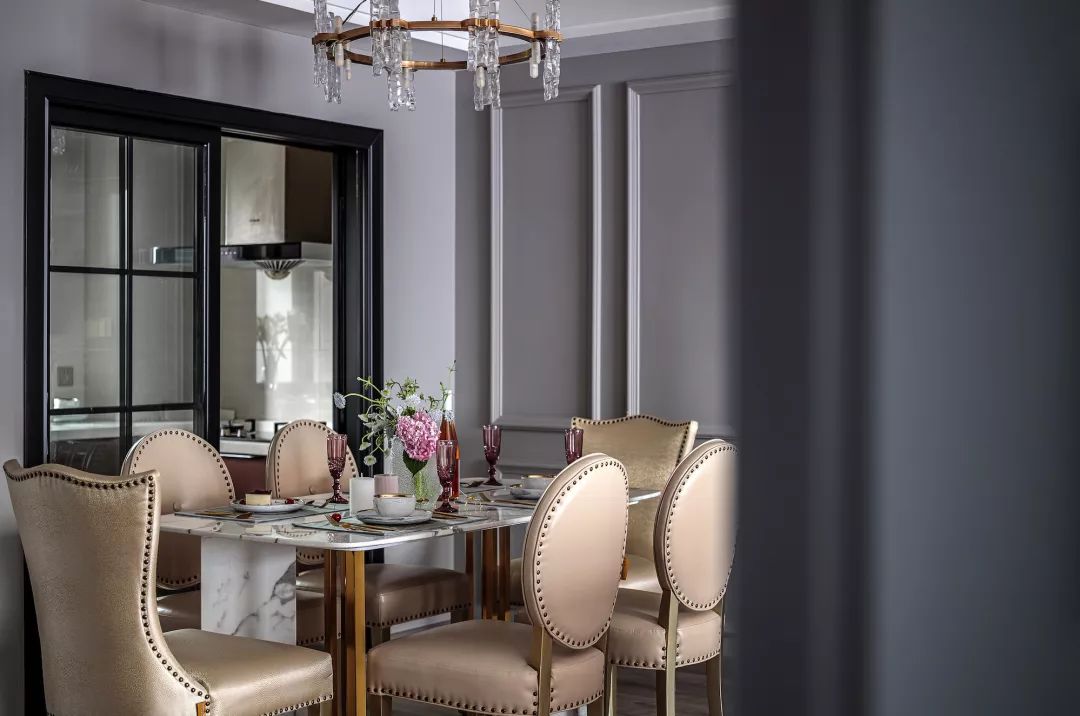 轻奢美式三室两厅，粉色与灰色的浪漫碰撞-30