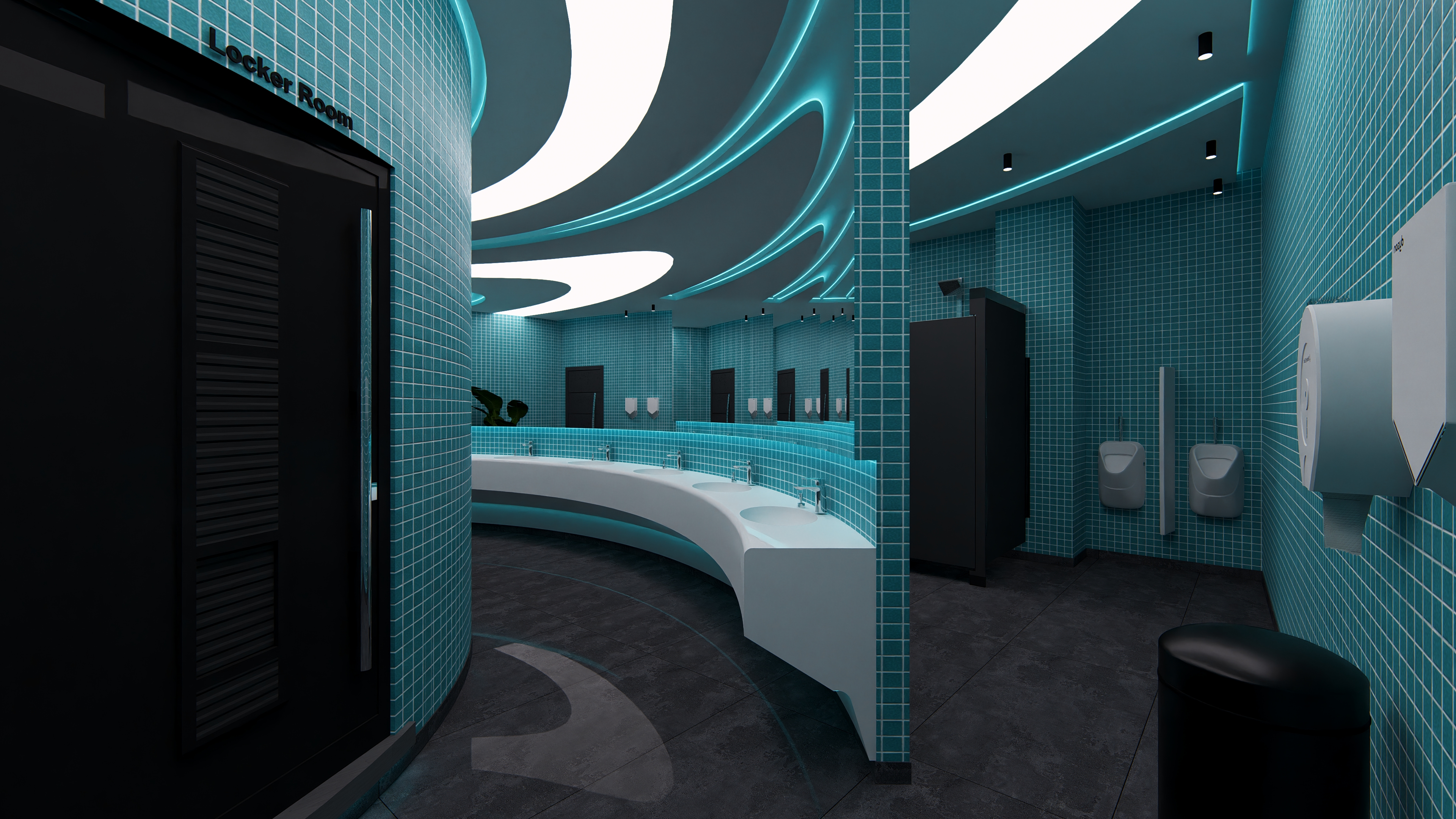 Restrooms I Showers I Lockers Interior design-9