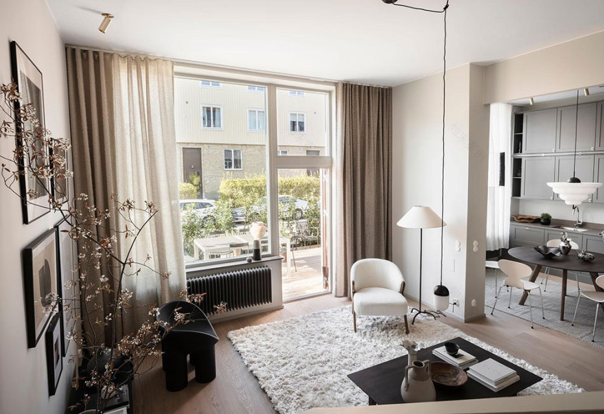 哥德堡带独立入口和露台的时尚公寓-32