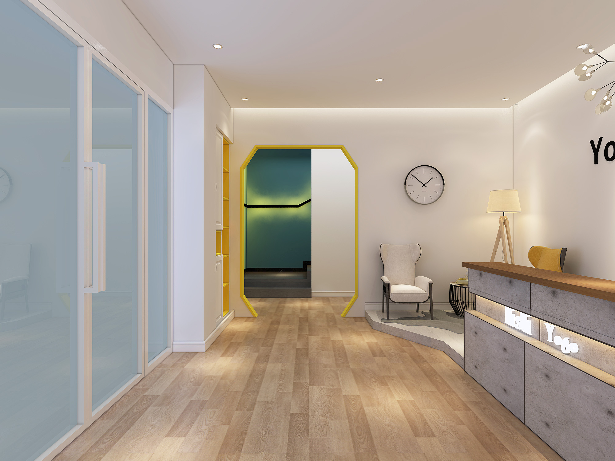 双斌设计打造 150 平米瑜伽馆,绿色楼梯间成亮点-17