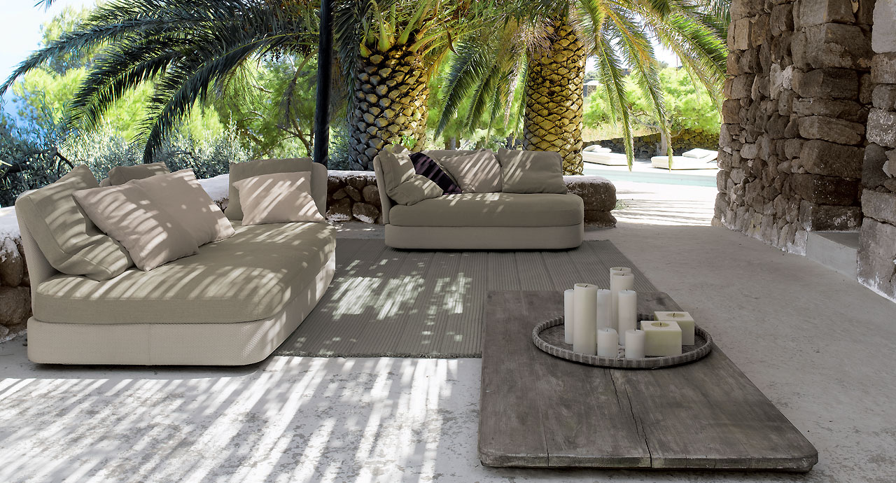 Cove, modular sofa and pouf - Paola Lenti - Outdoor-8