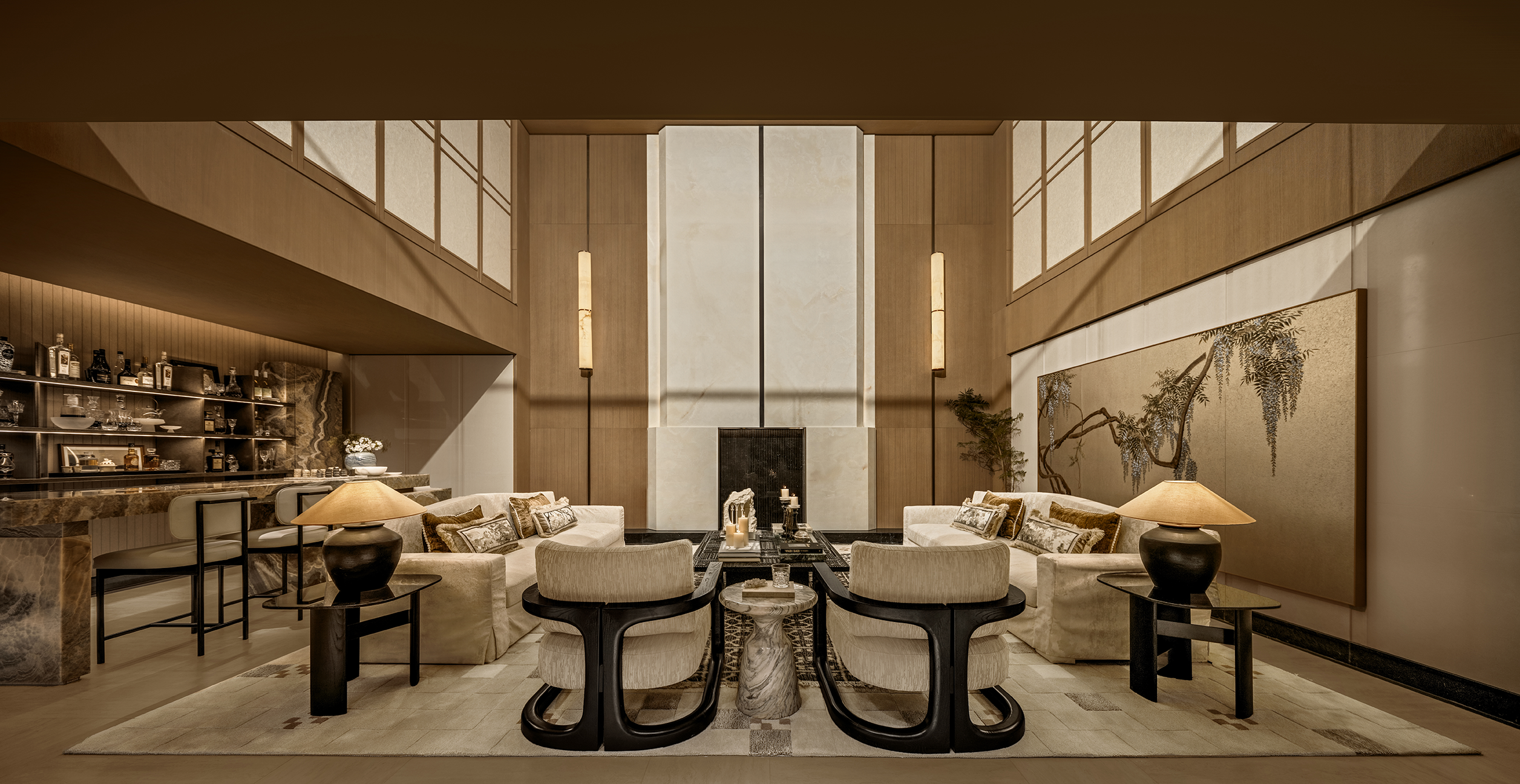 绍兴中海·越湖雲起400㎡叠墅室内设计丨中国绍兴丨IF DESIGN羽果设计-2