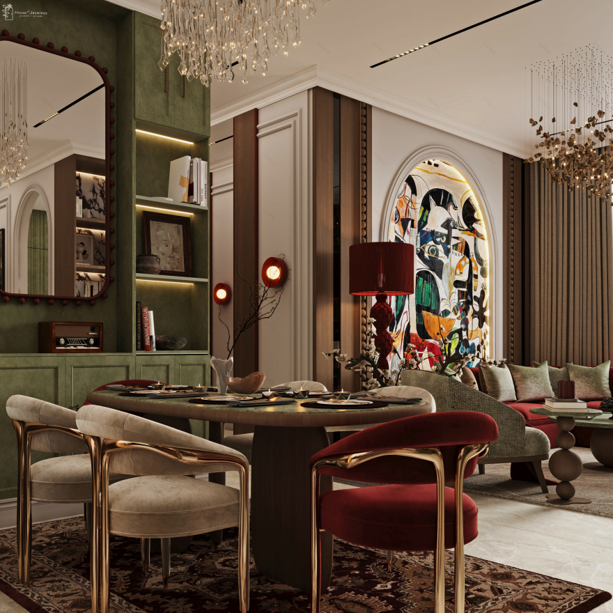 CRIMSON & GOLD: Eclectic Luxury Living-17