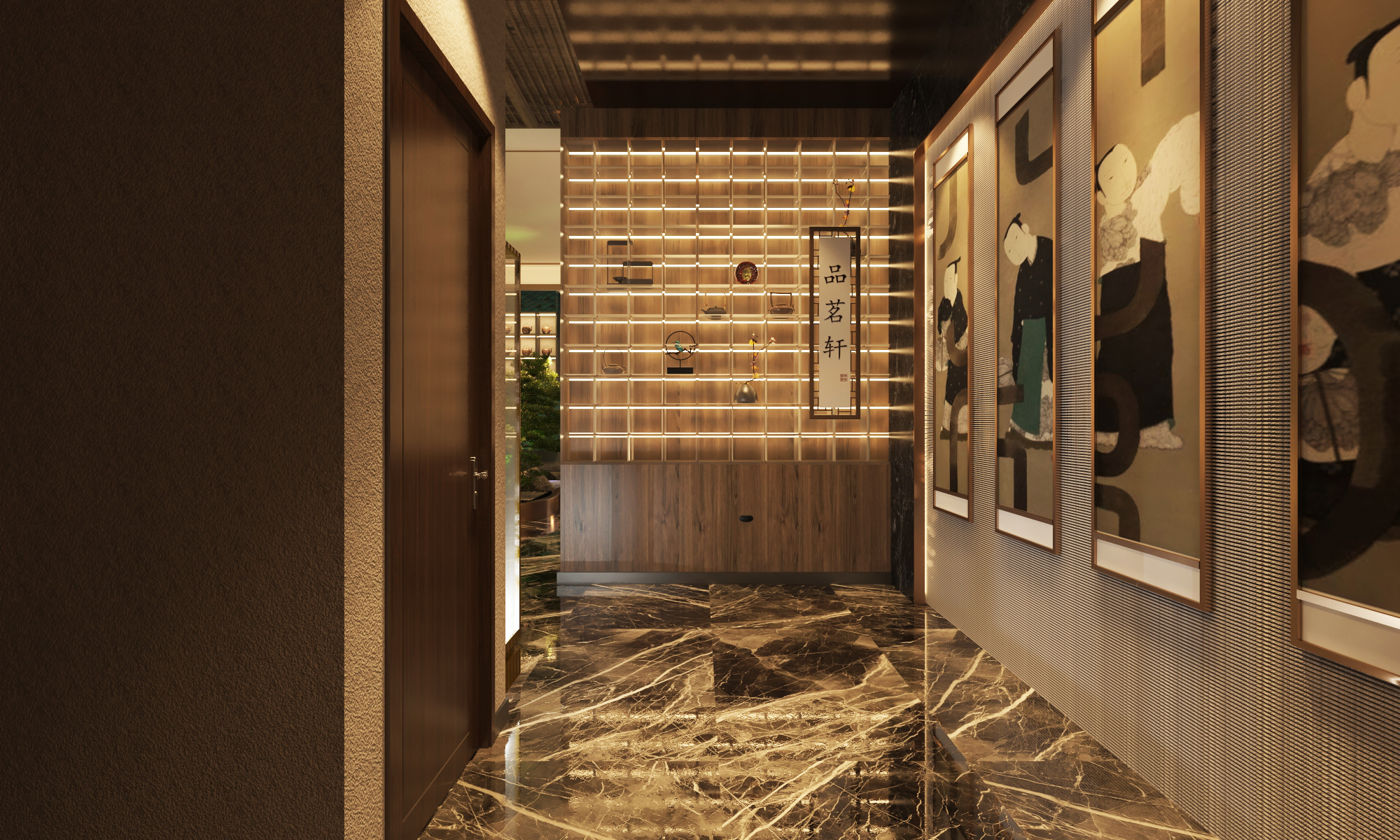 曼城品茗轩 | 暗系新中式茶饮空间-12