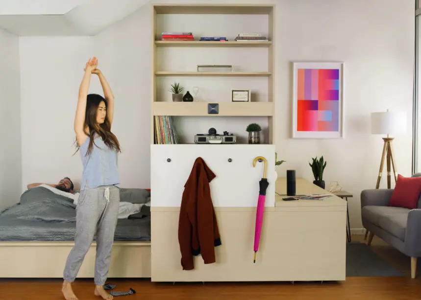 50m²工作室变卧室，智能家具解决空间难题-2