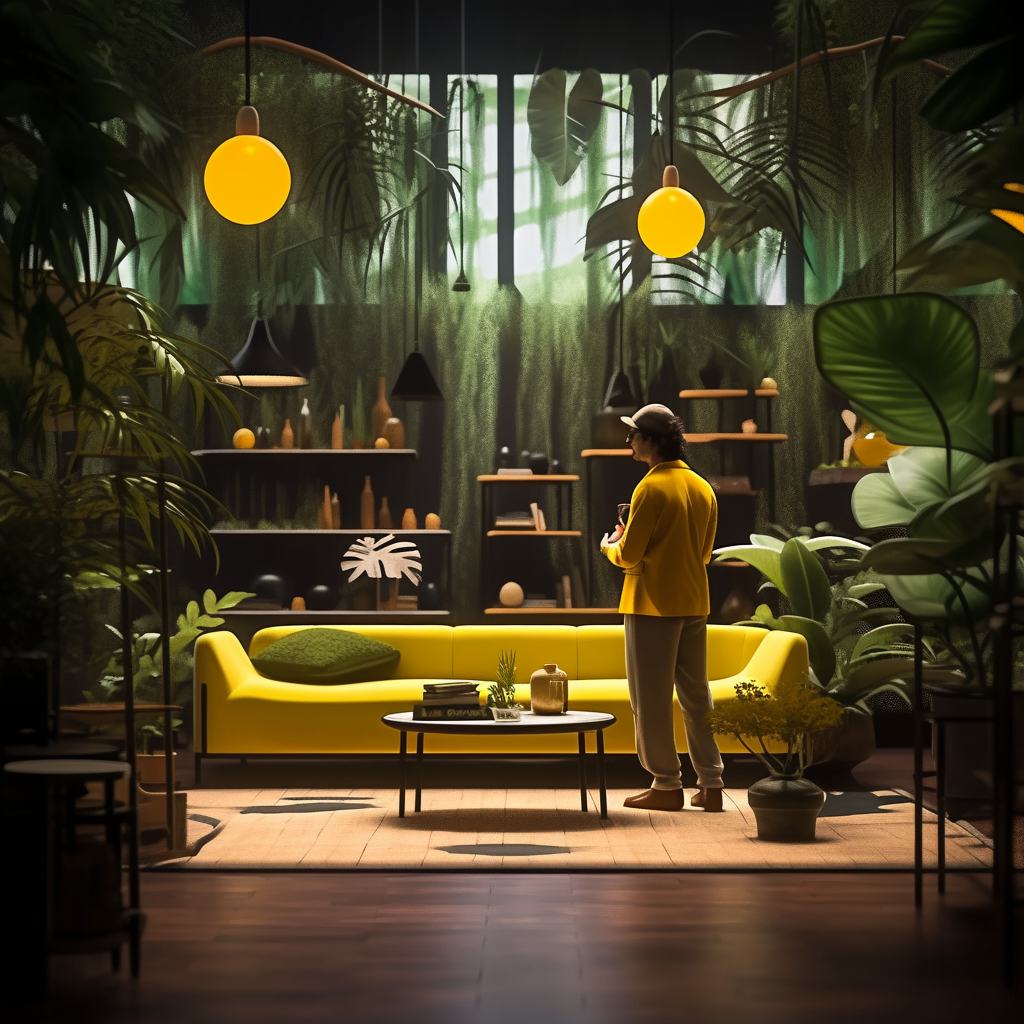 黄色沙发模特-13