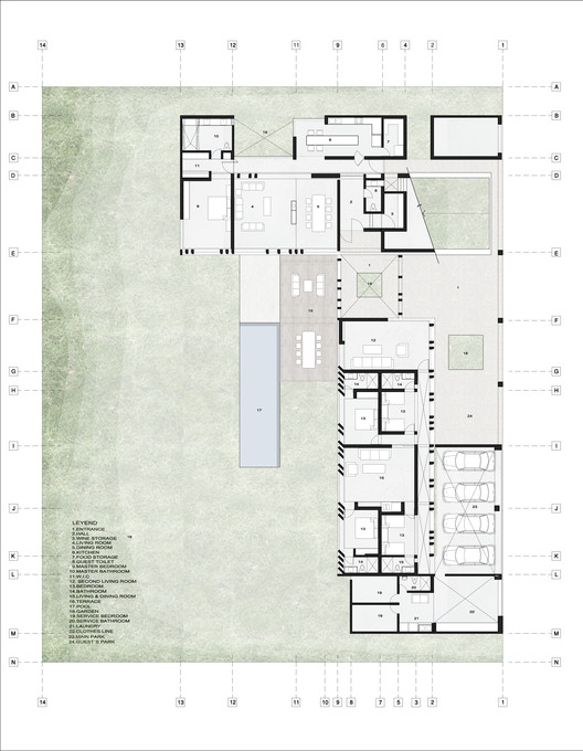 沙漠山丘中的 MW House | 绿意盎然、环境对话的休闲住宅-17