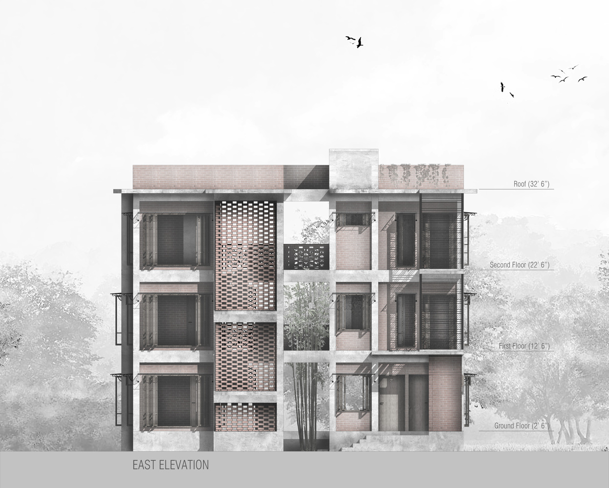 融入自然的绿色住宅设计丨孟加拉国丨Sharal Architecs-42