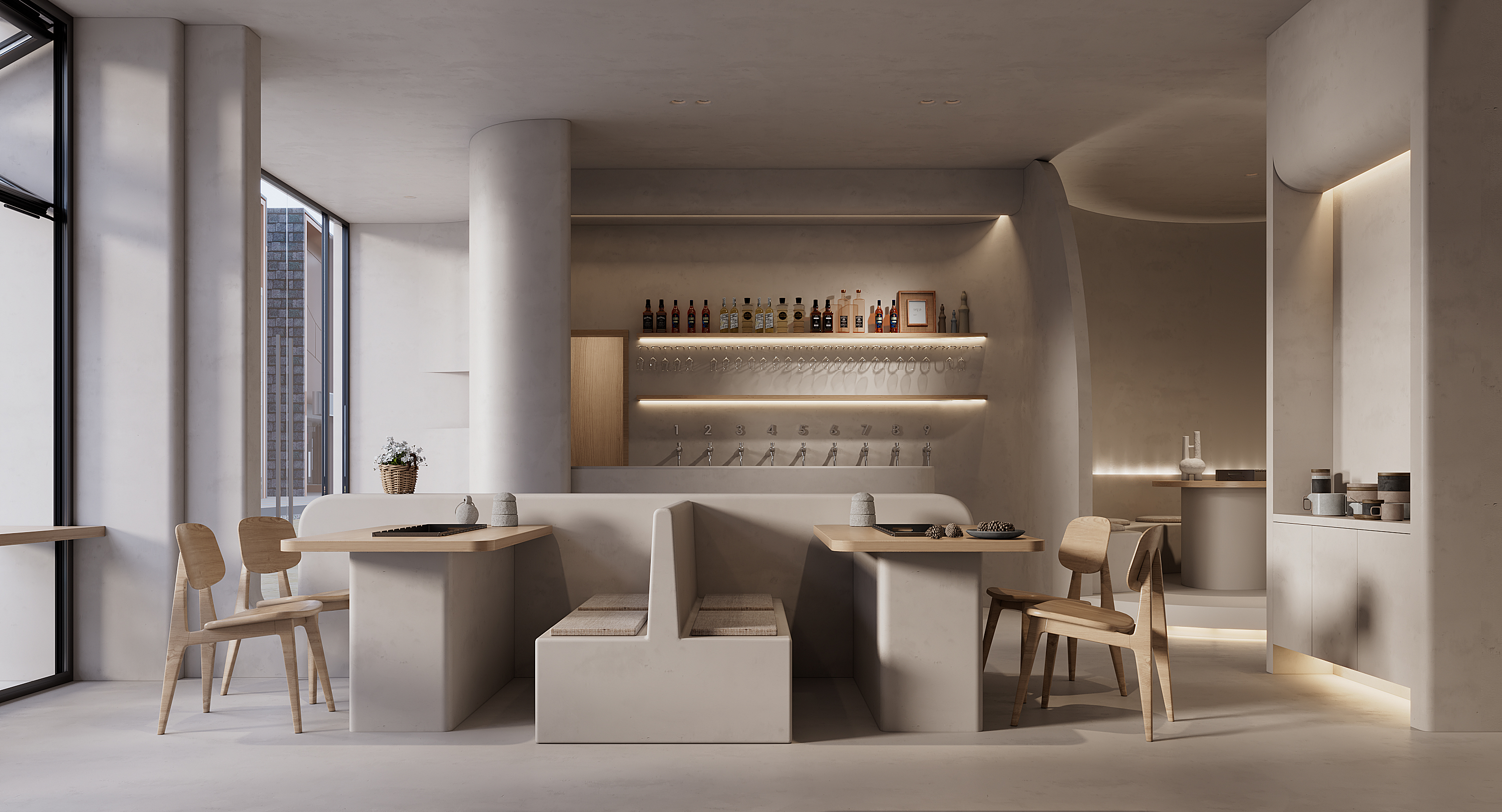 轻侘寂风格烧烤店设计-4