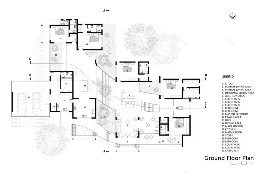 印度 Contour House · 与自然共生的现代庄园丨Archimatrix India Associates-25