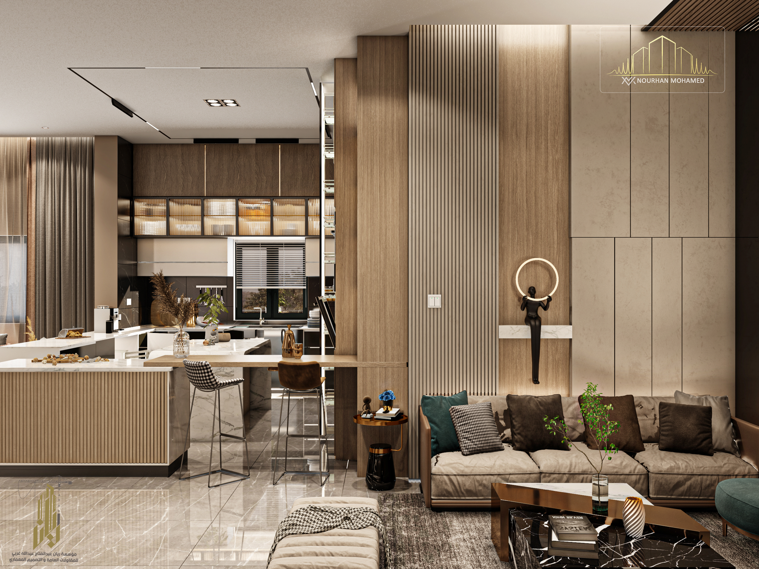 Reception + Kitchen interior design-3