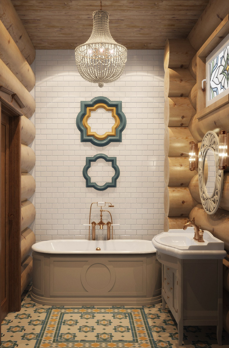 Интерьер деревянного дома-8