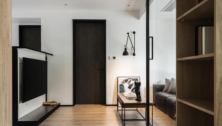 135㎡简约两居,真皮沙发与工业风茶几的完美融合-10