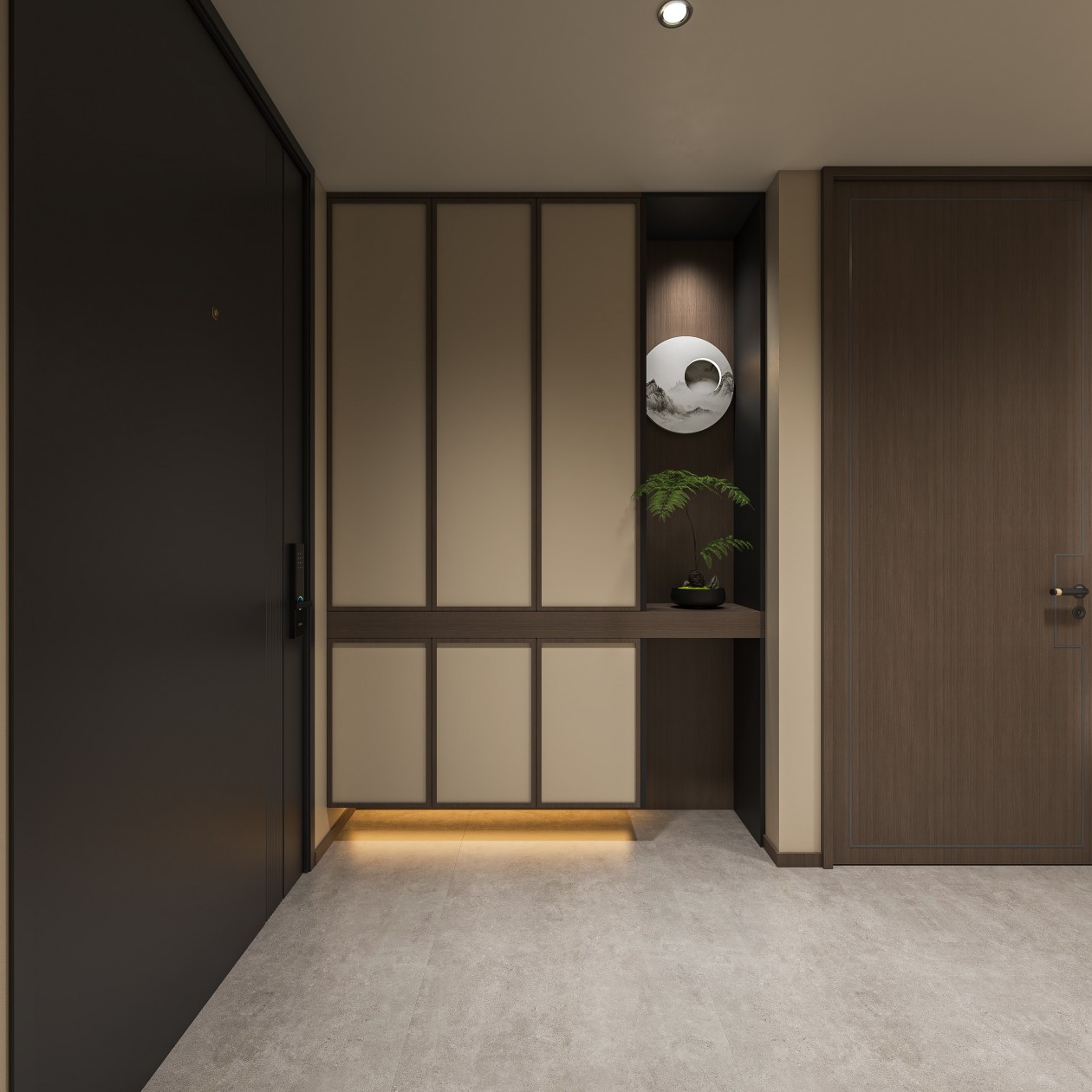 禅意新中式客餐厅效果图表现-5