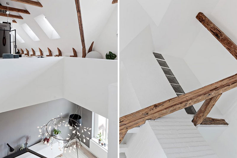 瑞典顶层阁楼 | 木梁与极简主义的完美融合-12