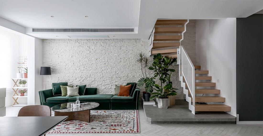 红房子开放式家居设计，自然元素打造复古质感-0