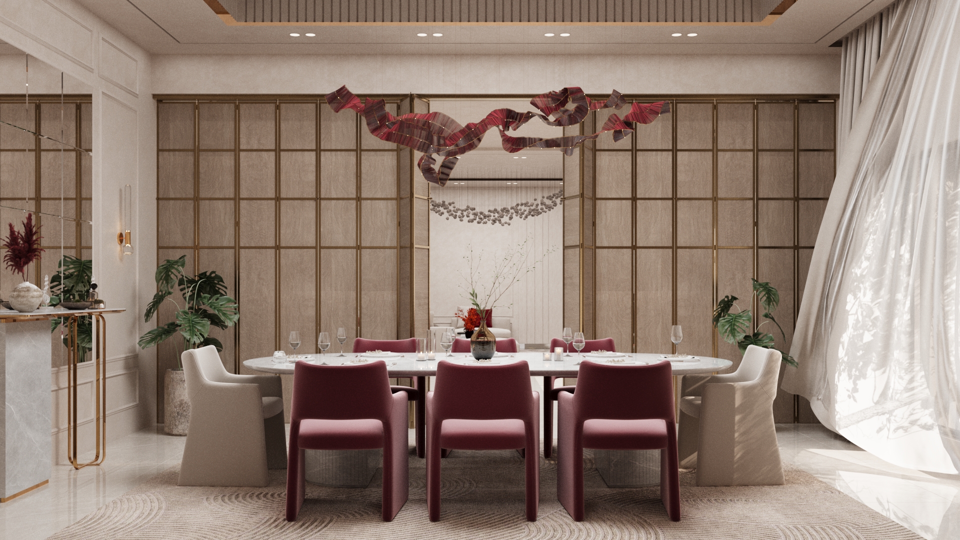 现代经典奢华餐厅室内设计-4