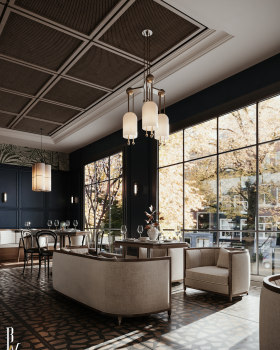 酒店餐厅丨沙特阿拉伯丨Black N White studio