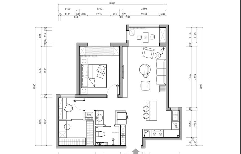 90 平米现代简约风家居设计，温馨舒适与实用并存-2
