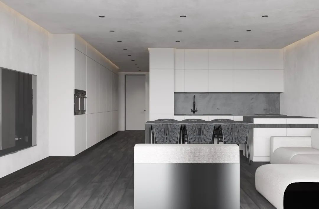 235㎡极简灰住宅丨DINARA YUSUPOVA-0