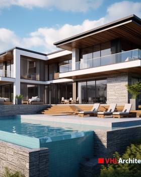 Villa with a view of the valley below
